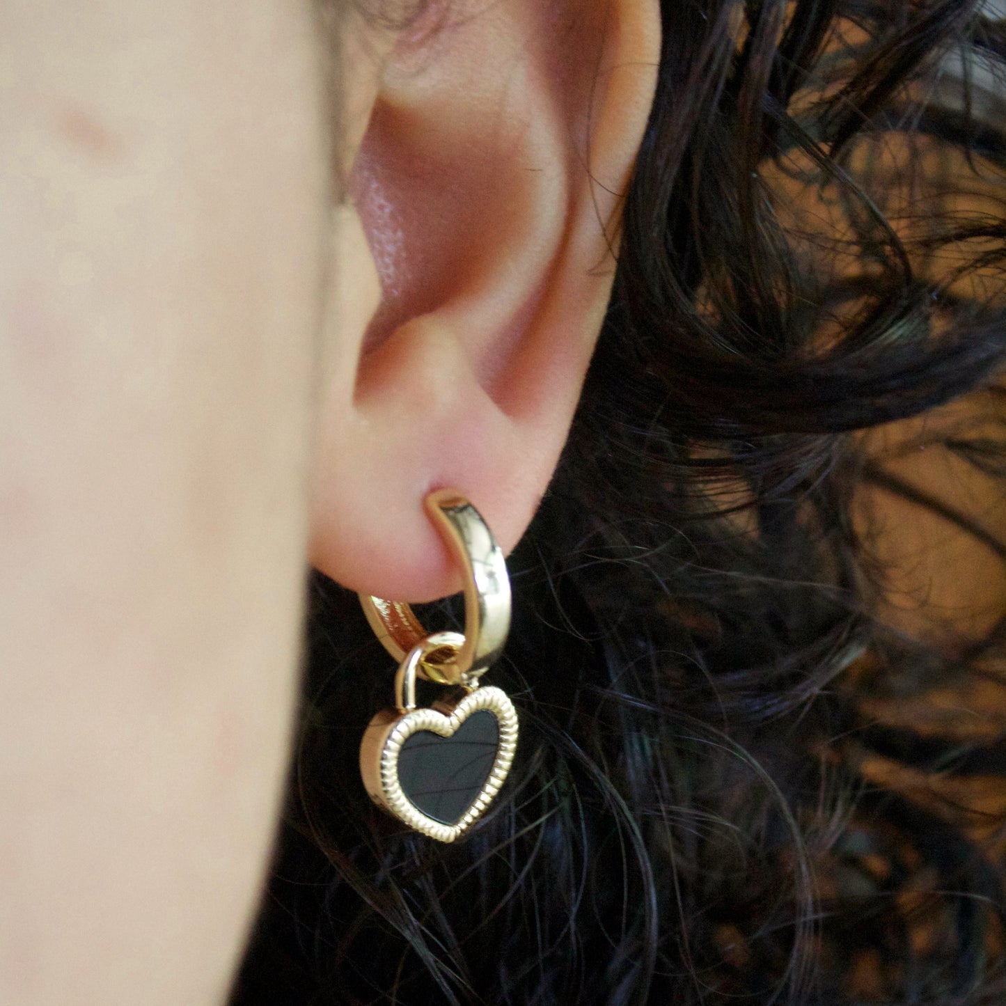 Nadeleine Heart Huggie Earrings