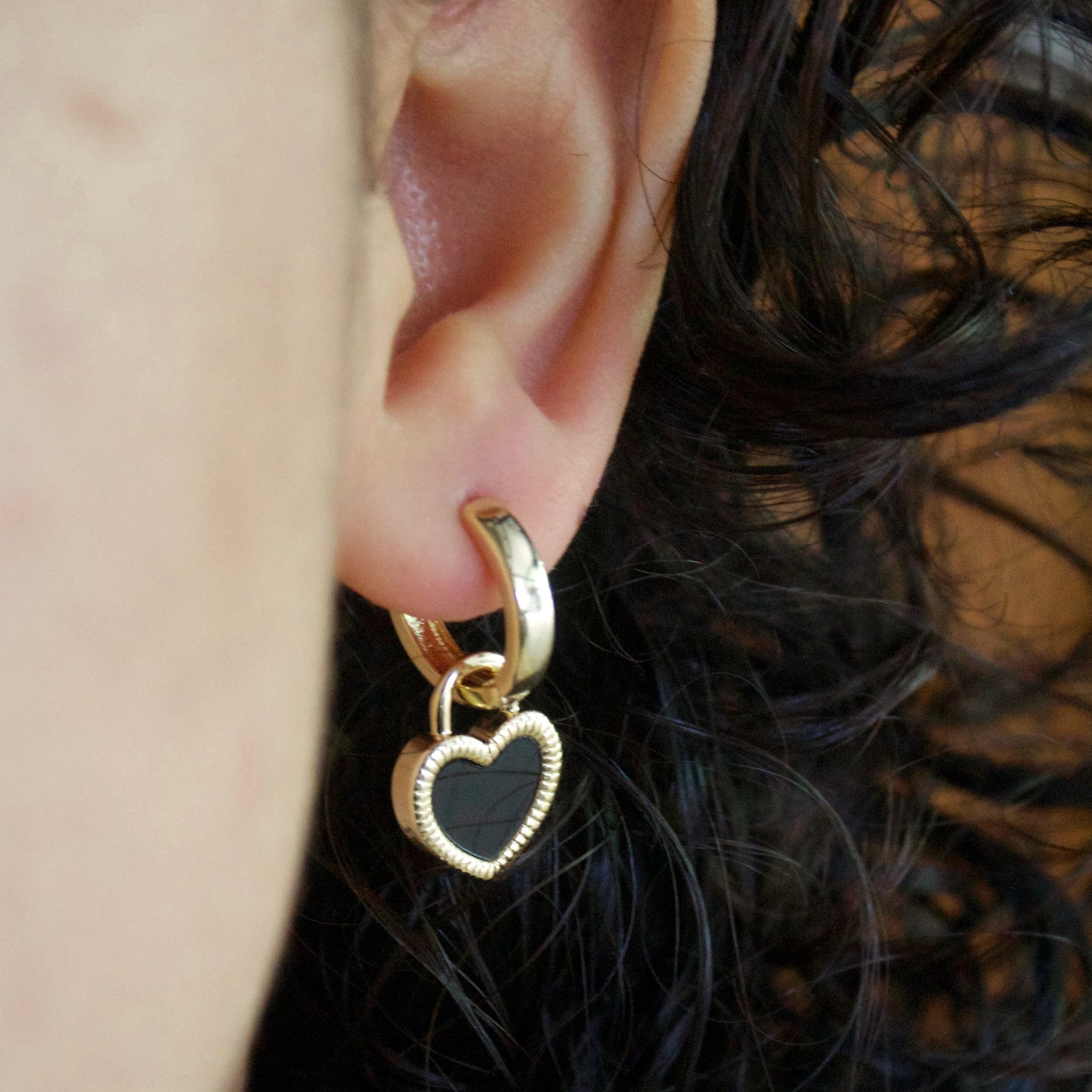 Nadeleine Heart Huggie Earrings