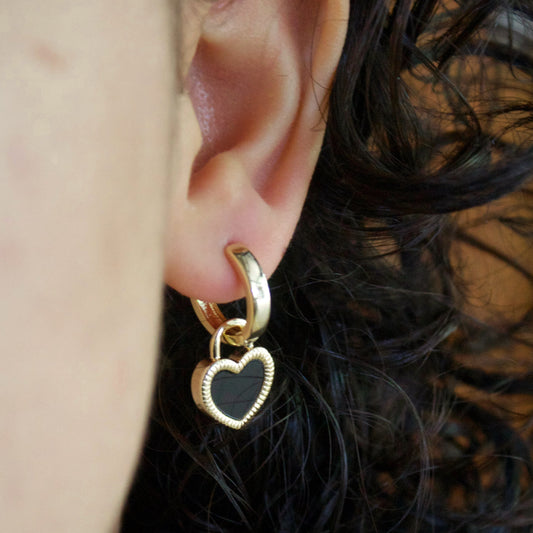 Nadeleine Heart Huggie Earrings