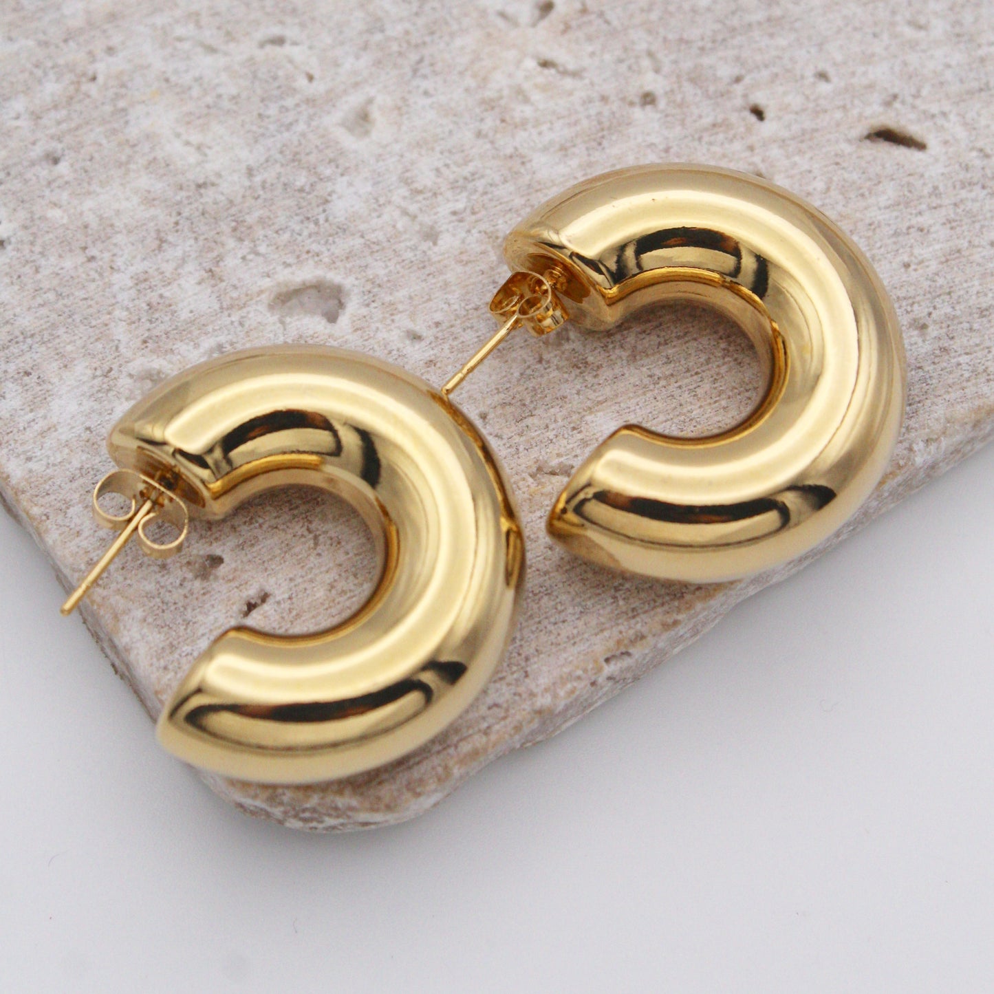 Harriet Gold Chunky Hoop Earrings