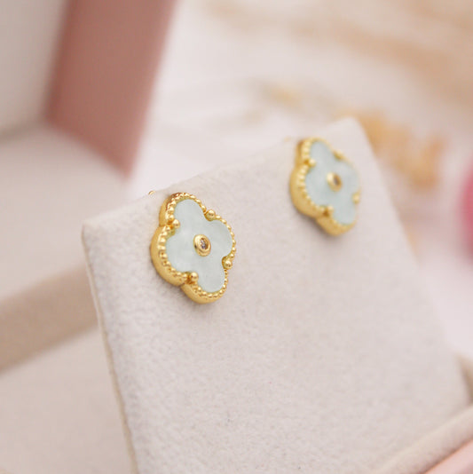 Suzette Clover Stud Earrings - Azul