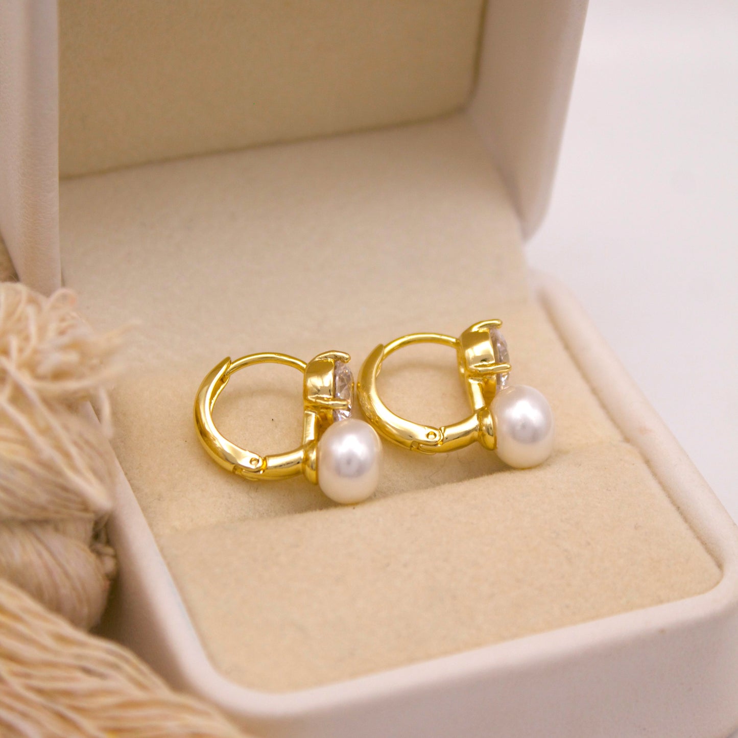 Arora Pearl Huggie Earrings