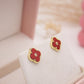 Suzette Clover Stud Earrings - Rojo