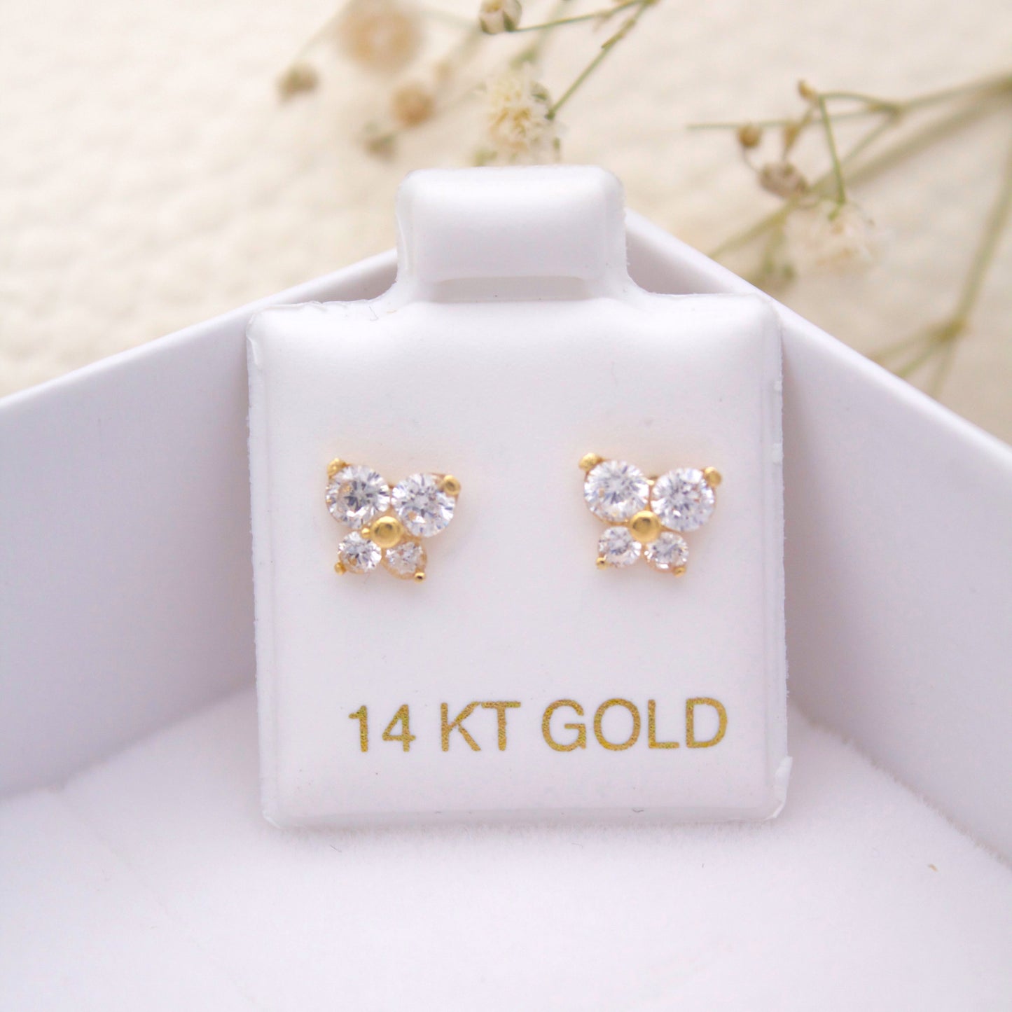 Mariposita Screwback Piercings 14KT