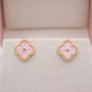 Suzette Clover Stud Earrings - Rosa