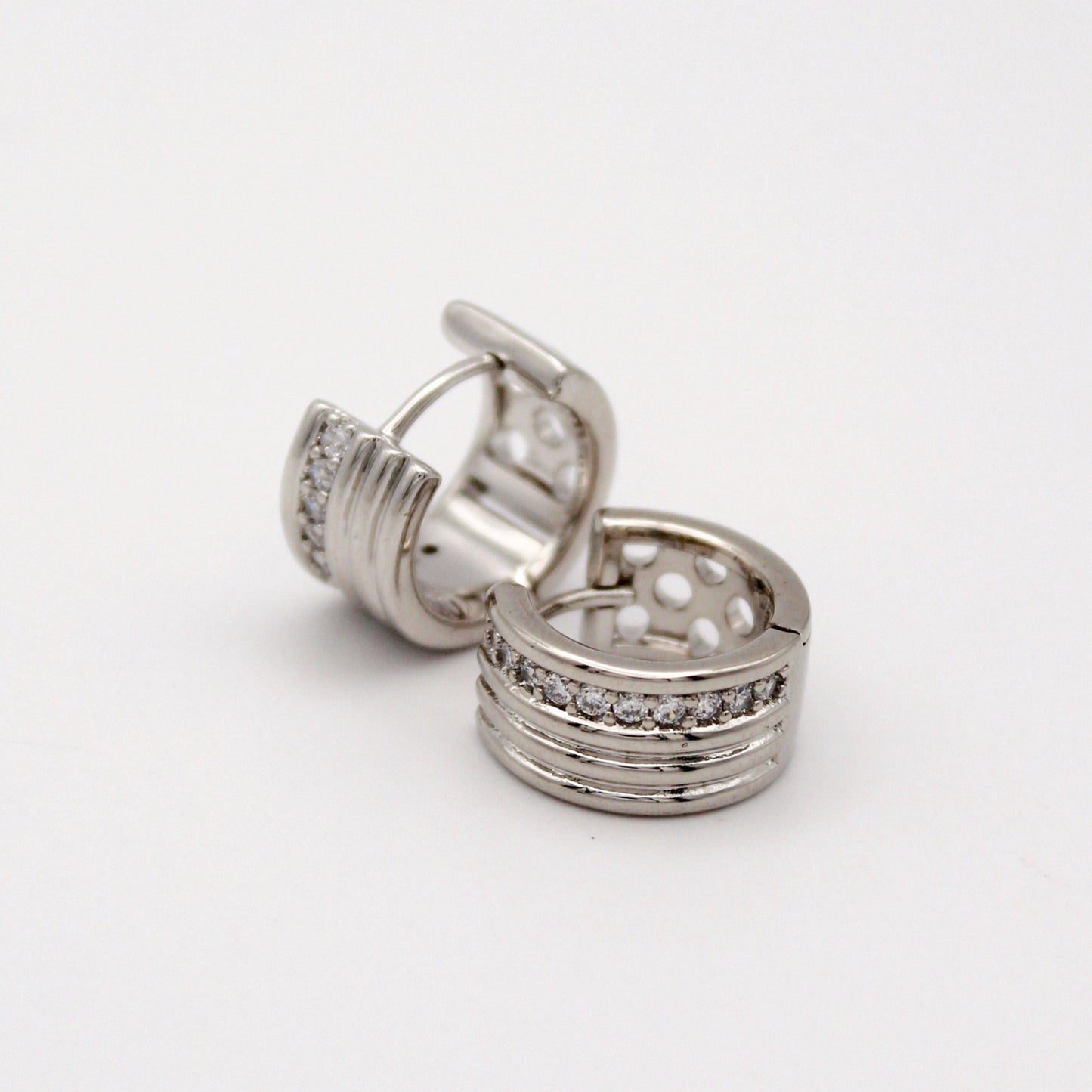 Darany Silver Huggie Earrings