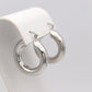 Haded Silver Hoop Earrings