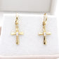 Trina Cross Huggie Earrings