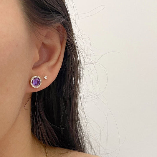 Aidana Purple Stud Earrings