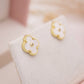 Suzette Clover Stud Earrings - Blanco