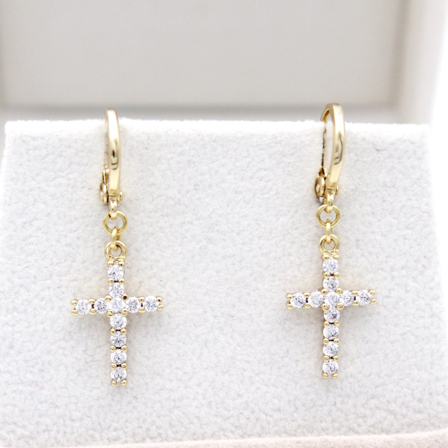 Saely Cross Huggie Earrings