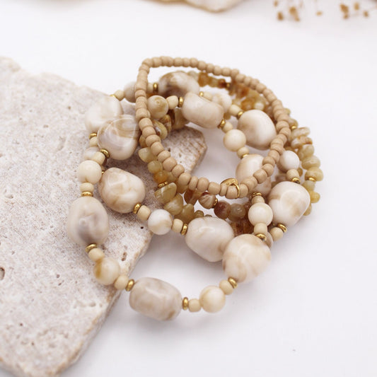 Leticia Bracelets - Beige