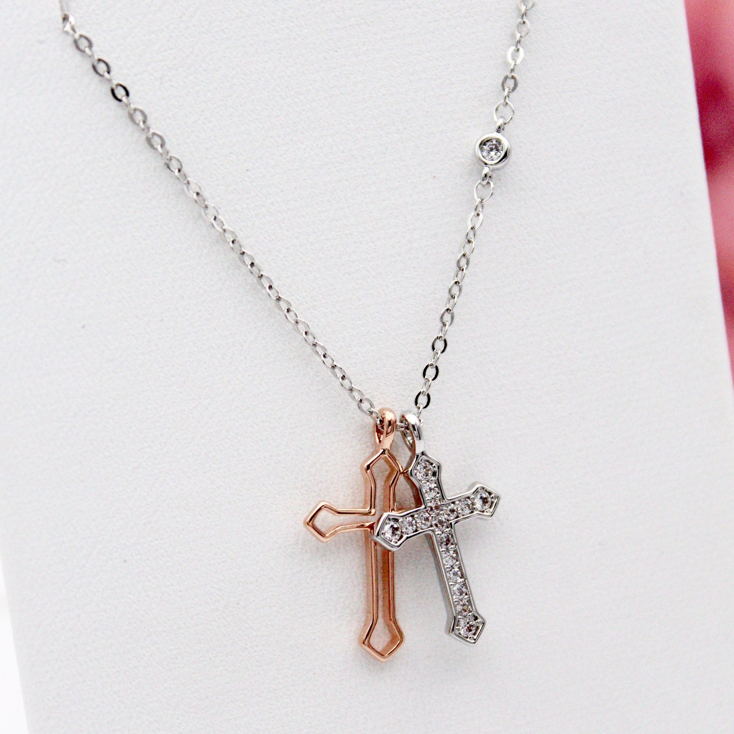 Zarella Silver Cross Necklace