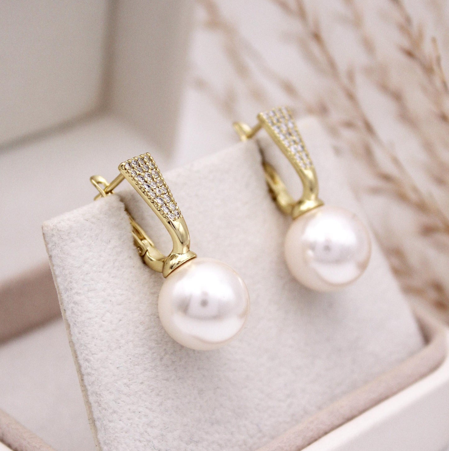 Mckenna Pearl Huggie Earrings