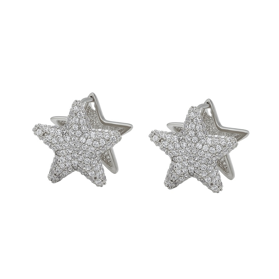 Estrella Silver Huggie Earrings