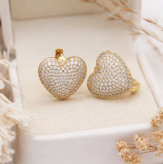 Arenna Heart Huggie Earrings