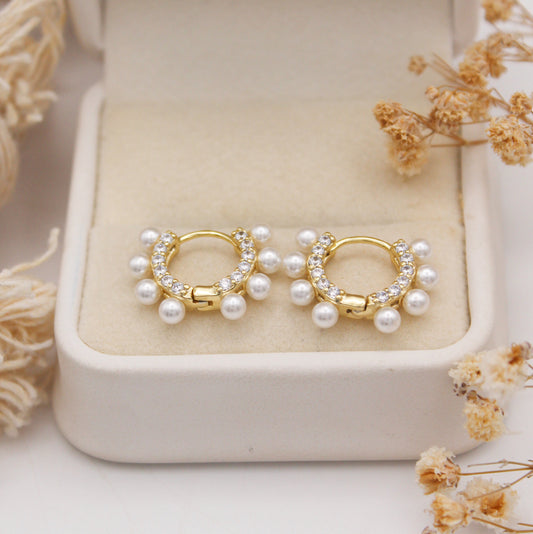 Mae Pearl Huggie Earrings