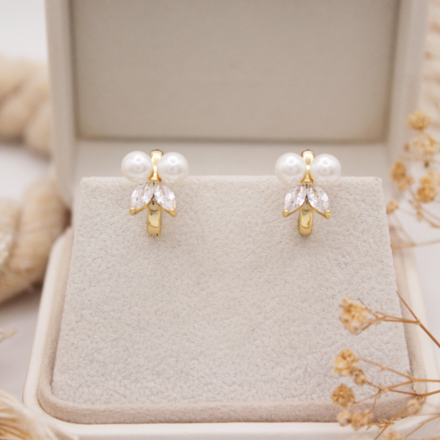 Zoe Pearl Huggie Earrings