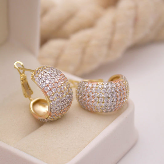 Lucina Tripletone Hoop Earrings