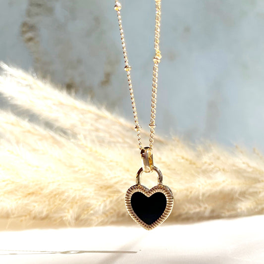 Nadeleine W&B Heart Necklace