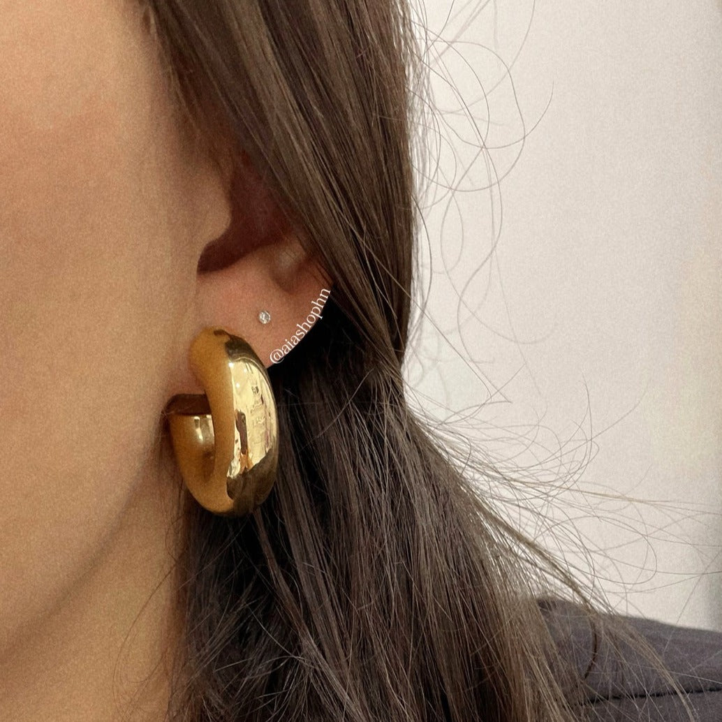 Harriet Gold Chunky Hoop Earrings